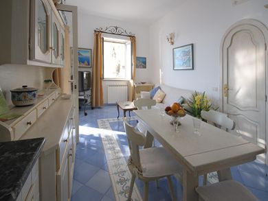 Dining area seats four